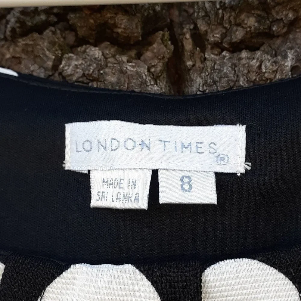 London Times Polka Dot Dress Size 8‎
